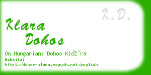 klara dohos business card